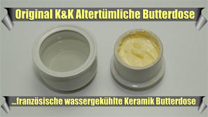 original französische wassergekühlte Keramik Butterdose
