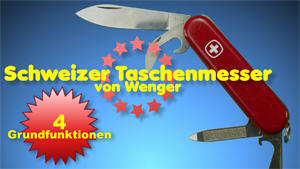Original Schweizer Taschenmesser von Wenger mit 4 Grundfunktionen