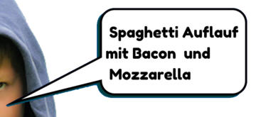 Spaghetti Auflauf mit Bacon und Mozzarella