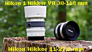 Objektive Nikon 1 Nikkor VR 30-110 mm und Nikkor 11-27,5 mm fr Foto und Video