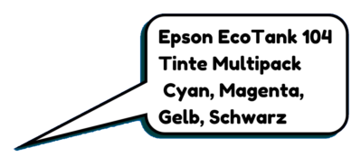 Epson EcoTank 104 Tinte Multipack Cyan, Magenta, Gelb, Schwarz 65 ml Flaschen