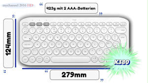 Logitech K380 kabellose Bluetooth-Tastatur mit Easy-Switch